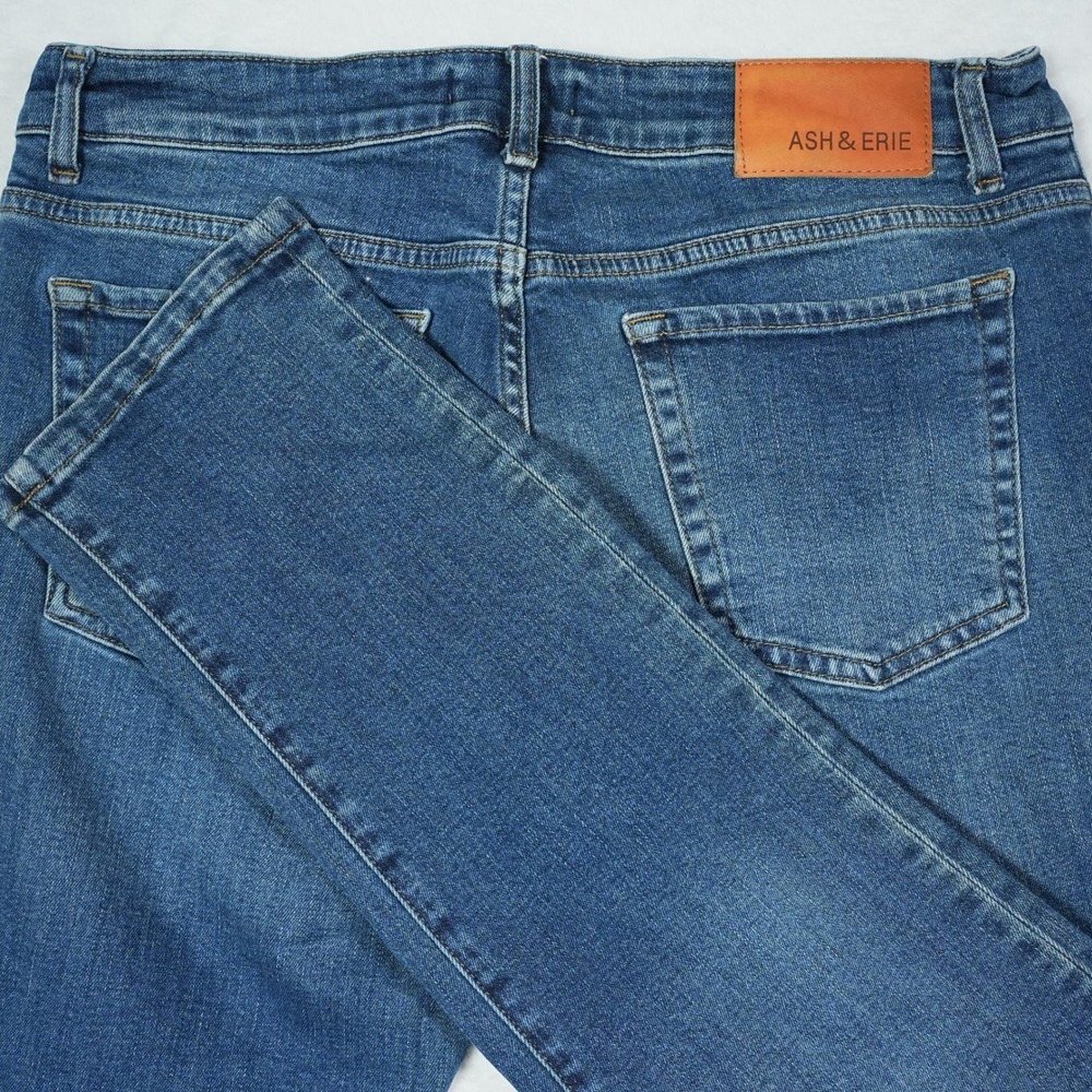 Ash & Erie Mens Essential Jeans Medium Wash Blue Stretch Denim Size 32x28
